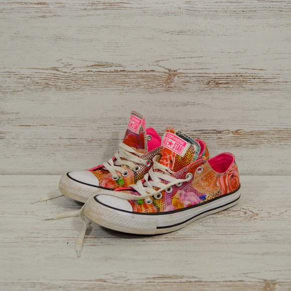 Converse All Star Pink Digital Floral  Sneakers 7 - Picture 2 of 7